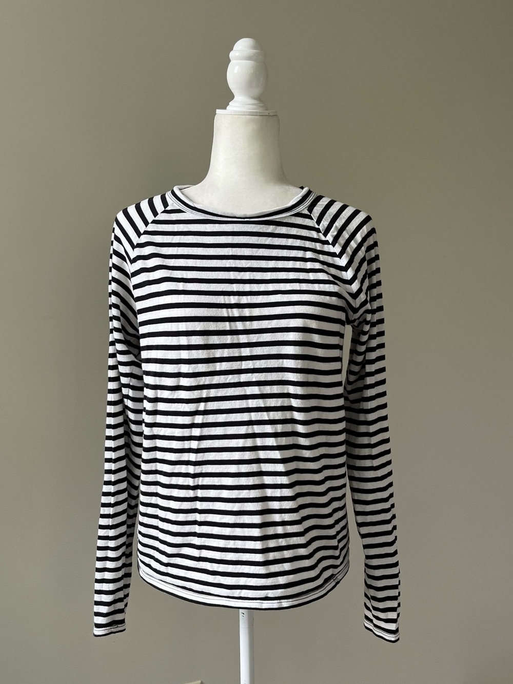 Nili Lotan Black and White Striped Long Sleeve Tee